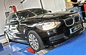 BMW 120d na vozidle Dyno s motorom PowerBox

